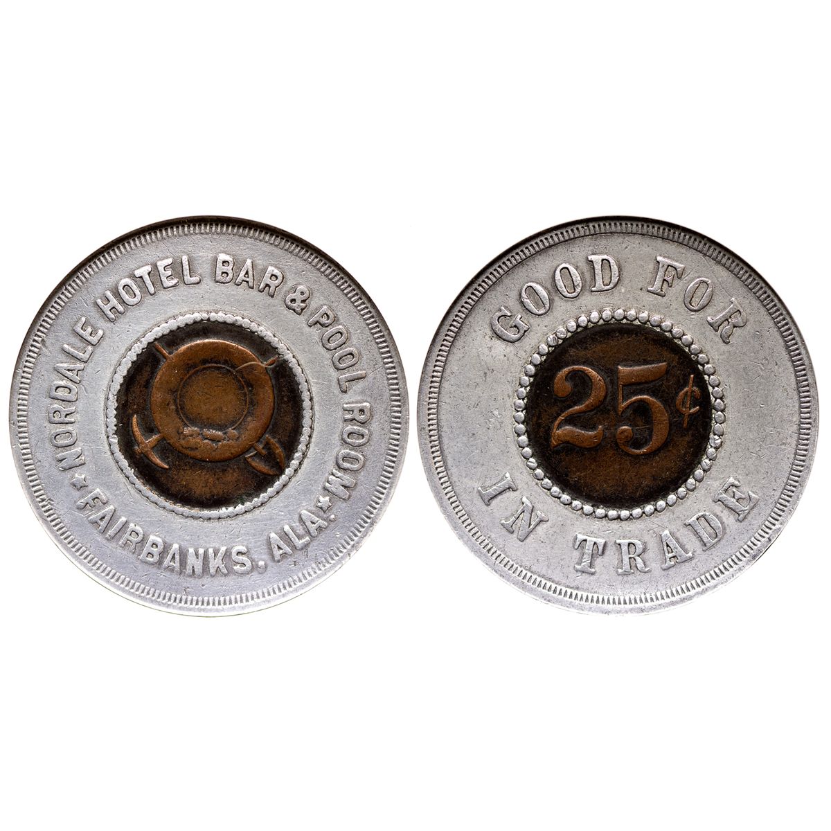 AK - Fairbanks,c1907 - Nordale Bar & Pool Room Token