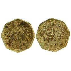 AZ - Rock House,Coconino County - c1904-05 - M & C Dairy Token