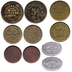 CA - Stockton,San Joaquin County - c1890,c1915. c1900-1920 - Stockton Tokens