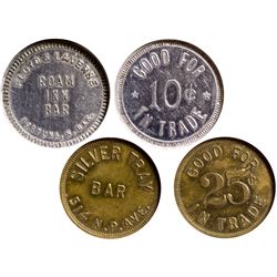 Dakota South - Fortuna and Fargo,Divide County and Cass County - c1910 - Bar Tokens