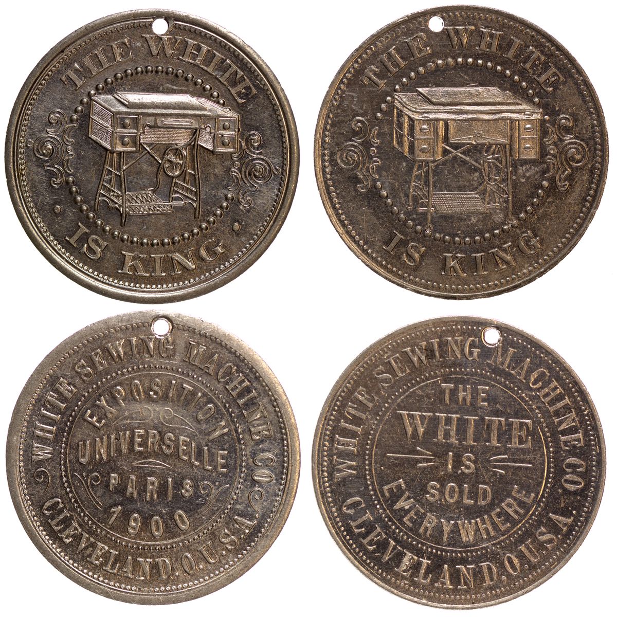 OH Cleveland,Cuyahoga County 1900 White Sewing Machine Co. Tokens