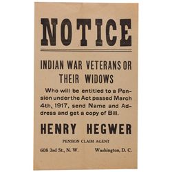 UT - 1917 - Indian War Pension Notice