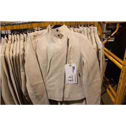 IDENTIFY IVORY LEATHER JACKET SIZE 4