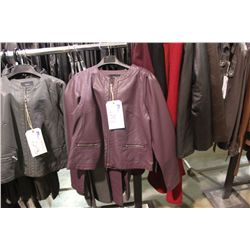 IDENTIFY LAVENDER COLLARLESS LEATHER JACKET SIZE