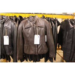 IDENTIFY PADDED BROWN LEATHER JACKET SIZE 4