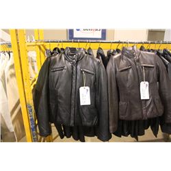 IDENTIFY PADDED BLACK LEATHER JACKET SIZE 12