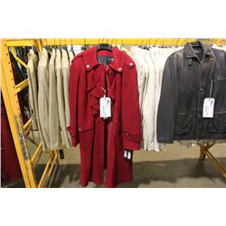 VEK RED FABRIC TRENCH COAT SIZE 44 (RACK 5)
