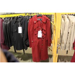VEK RED FABRIC TRENCH COAT SIZE 42 (RACK 5)