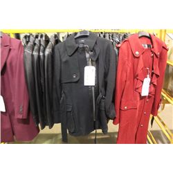 IDENTIFY BLACK FABRIC MID LENGTH JACKET SIZE 10