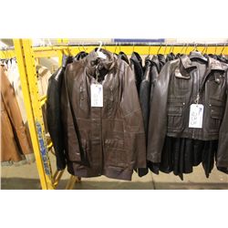 IDENTIFY BROWN LEATHER KNEE LENGTH JACKET SIZE 10