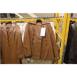 IDENTIFY BROWN DOUBLE BREASTED MED LENGTH LEATHER