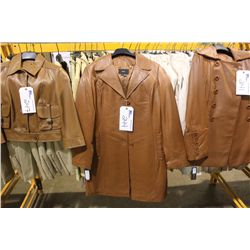IDENTIFY BROWN SINGLE BREASTED LONG LEATHER COAT