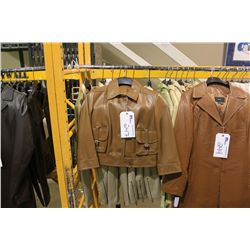 IDENTIFY BROWN CROP LEATHER JACKET SIZE 4