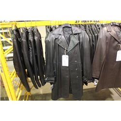 IDENTIFY BLACK DOUBLE BREASTED KNEE LENGTH LEATHER