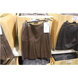 IDENTIFY CHOCOLATE BROWN LEATHER MINI SKIRT SIZE 6