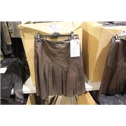 IDENTIFY CHOCOLATE BROWN LEATHER MINI SKIRT SIZE