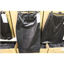 IDENTIFY BLACK LEATHER KNEE LENGTH SKIRT SIZE 4