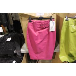 IDENTIFY PINK LEATHER KNEE LENGTH SKIRT