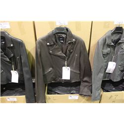 IDENTIFY BLACK LEATHER JACKET SIZE 12 (RACK 12)