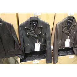 IDENTIFY BLACK LEATHER JACKET SIZE 6 (RACK 12)