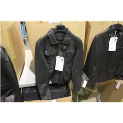 IDENTIFY COLLARED BLACK LEATHER JACKET SIZE 6