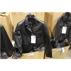 IDENTIFY BLACK BUTTON STYLED LEATHER JACKET