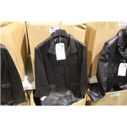 IDENTIFY BLACK BUTTON STYLED LEATHER JACKET
