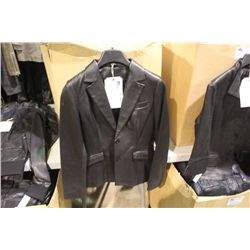 ID BLACK BUTTON STYLED LEATHER JACKET