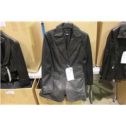 IDENTIFY BLACK LEATHER JACKET SIZE 4 (RACK