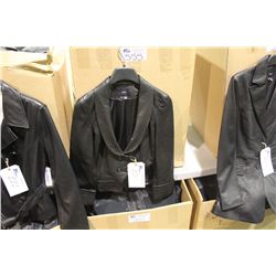 IDENTIFY BLACK LEATHER CROP JACKET SIZE 4 (RACK