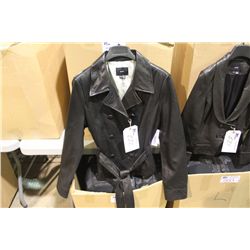 IDENTIFY BLACK LEATHER DOUBLE BREASTED JACKET SIZE