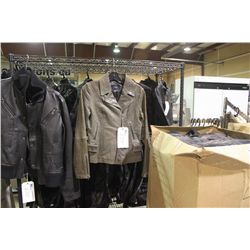 IDENTIFY WASHED GREY LEATHER JACKET SIZE 4 (RACK