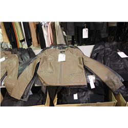 IDENTIFY BROWN COLLARLESS LEATHER JACKET SIZE 8