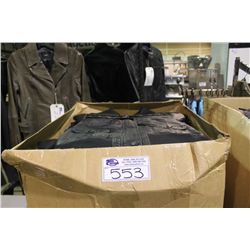 BOX OF APPROX 30 MED BLACK BOMBER STYLE JACKETS