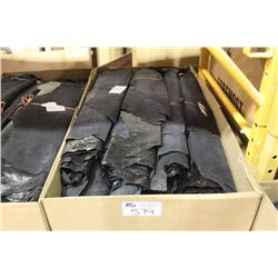 BOX OF BLACK LEATHER CROCODILE SKIN