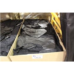 BOX OF BLACK LEATHER COW HIDE