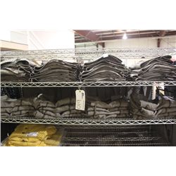 2 SHELVES OF FABRIC PANT SUITS