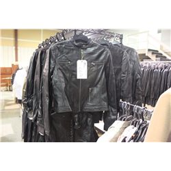 URCHIN BLACK LEATHER MOTORCYCLE JACKET SIZE LARGE