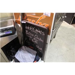 ASSORTED SIGNAGE & RESTAURANT SUPPLIES
