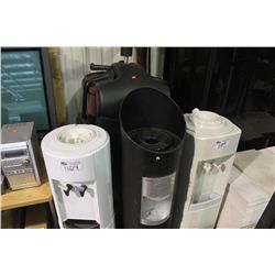 3 WATER DISPENSORS & ASSORTED OFFICE CHAIRS