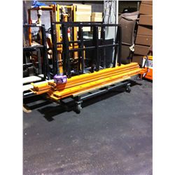 LOT OF 10 - 8FT ORANGE CROSSBARS & 4 - 8FT BLUE