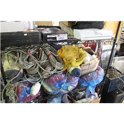 CONTENTS OF RACK: TOOLS & CAMPING EQUIPMENT