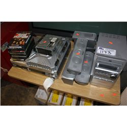 ASSORTED STEREO EQUIPMENT AND DVD'S