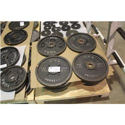 PALLET OF ASSORTED BARBELL WEIGHTS