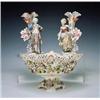 Image 1 : Centro de mesa en porcelana polícroma en el estilo de Sajonia, S. XIX.