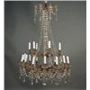 Image 1 : Lámpara de techo de 20 luces isabelina en cristal y bronce. Trabajo español, último tercio S.XIX