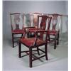 Image 1 : Juego de 12 sillas y 2 sillones estilo Chippendale en caoba tallada, ffs. S.XIX