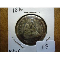 1876 SEATED LIBERTY QUARTER