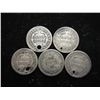Image 2 : 5 ASSORTED (HOLED) HALF DIMES
