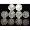 Image 1 : 10 ASSORTED 1930'S MERCURY DIMES